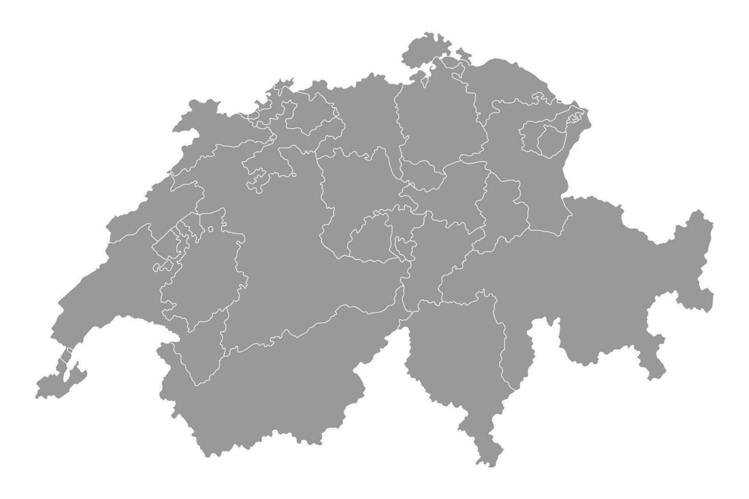 Switzerland Map with Cantons